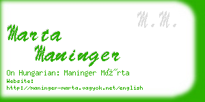 marta maninger business card